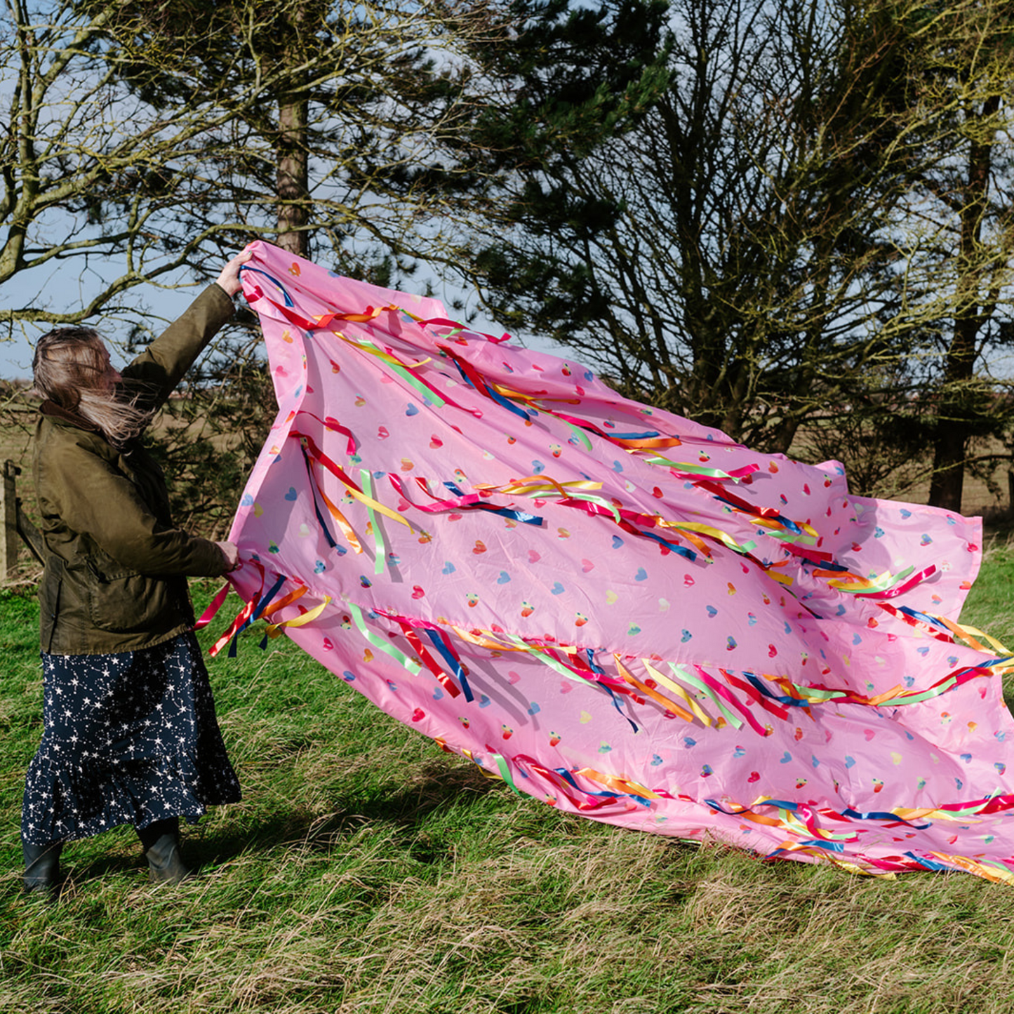 'Love' Pink Sensory Parachute with Ribbons (Returning December 2025)
