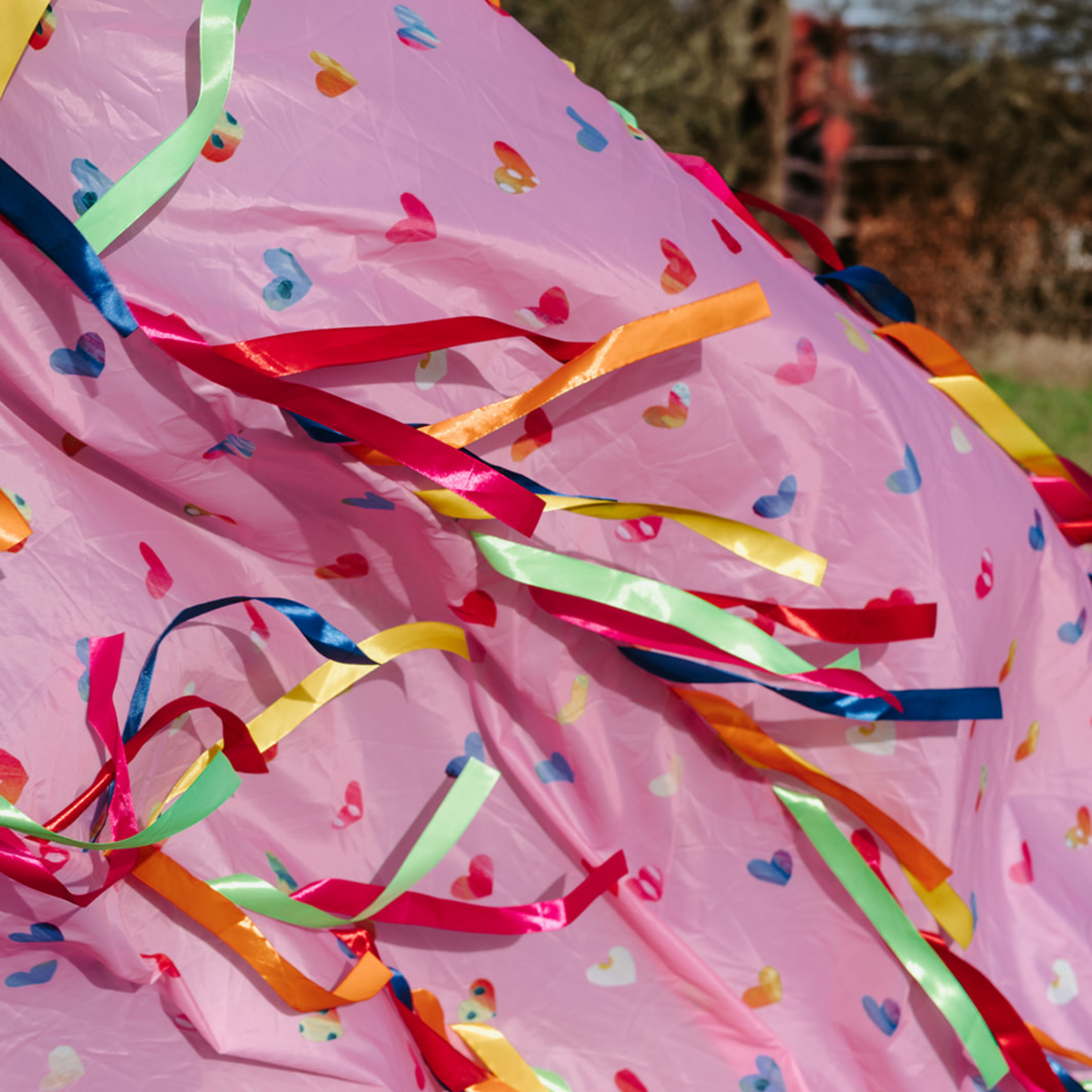 'Love' Pink Sensory Parachute with Ribbons (Returning December 2025)