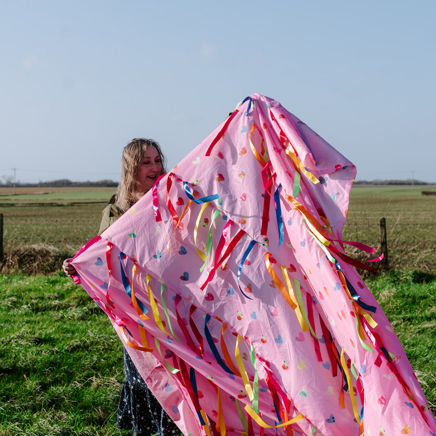'Love' Pink Sensory Parachute with Ribbons (Returning December 2025)