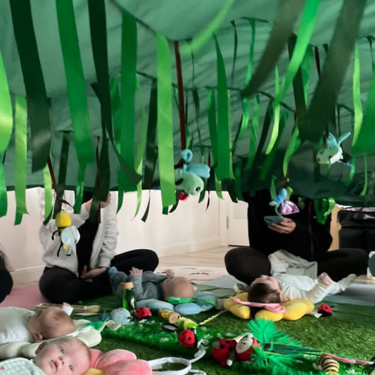 Green Sensory Parachute | 3m Parachute for Baby Classes with 200+ Ribbons