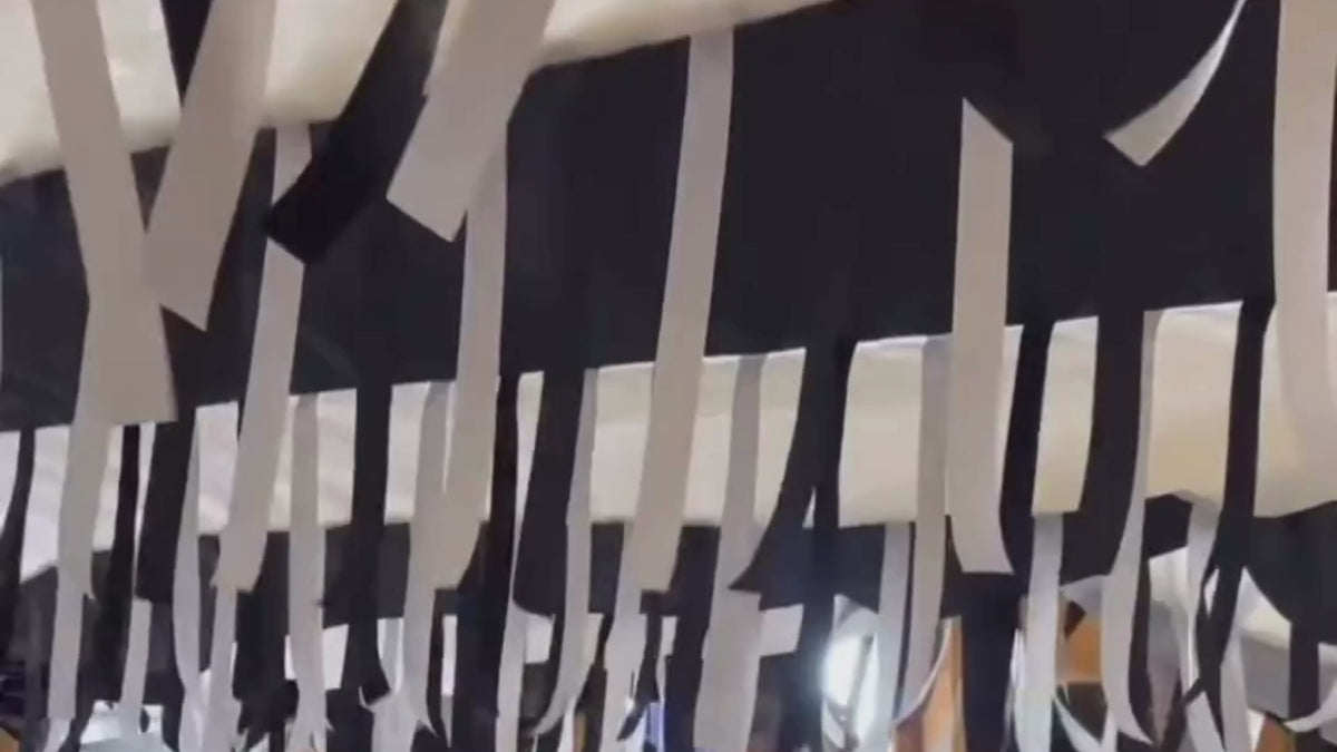 Load video: Sensory Parachute ribbons in motion baby sensory baby class toddler class