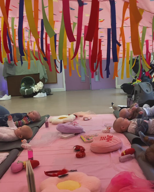Love is in the Air Sensory Parachute being used in a baby class